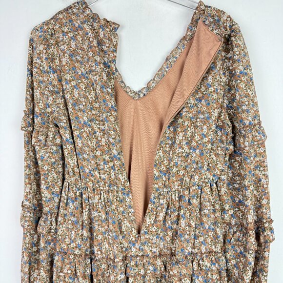 Altar’d State Chelsia Dress Floral Long Sleeves Ruffle Mini Size Medium M EUC - Picture 13 of 13